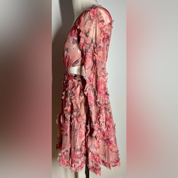 Mac Duggal 9151 | Ruffled Floral Chiffon Mini Dress | Women’s 10 - Picture 6 of 10